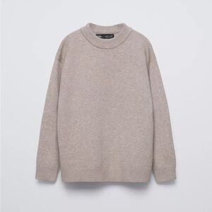 New Zara kids Light Brown Crewneck Sweater knit 6/7 T